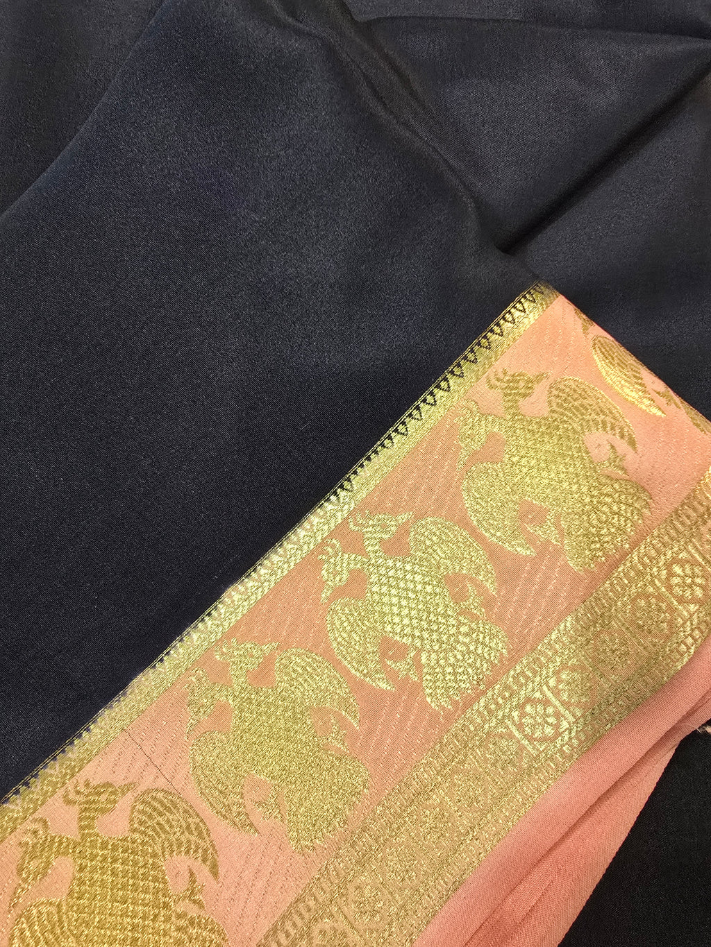 Gandaberunda Border Mysore Crepe Silk Saree - 101