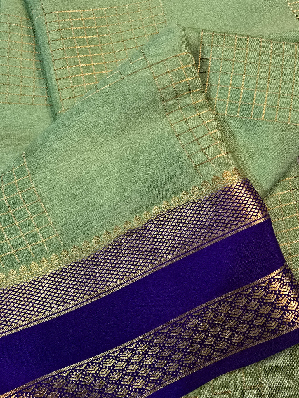 Box Checks Mysore Crepe Silk Saree - 120