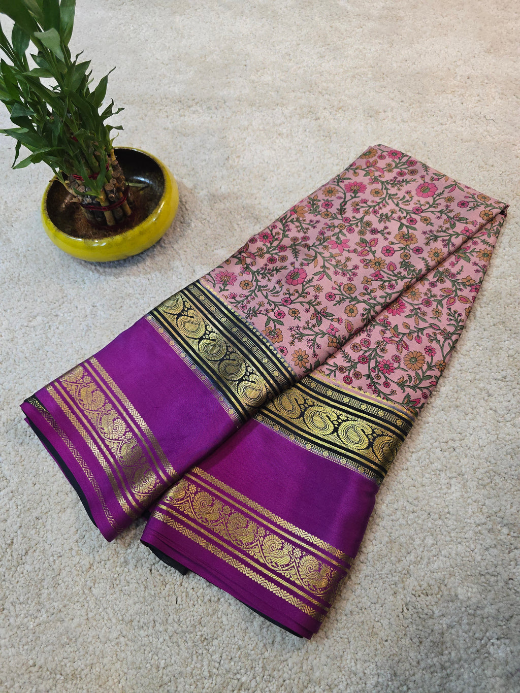 3D Digital Print Mysore Crepe Silk Saree - 123