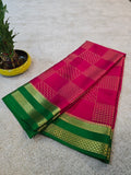 Box Checks Mysore Crepe Silk Saree - 121