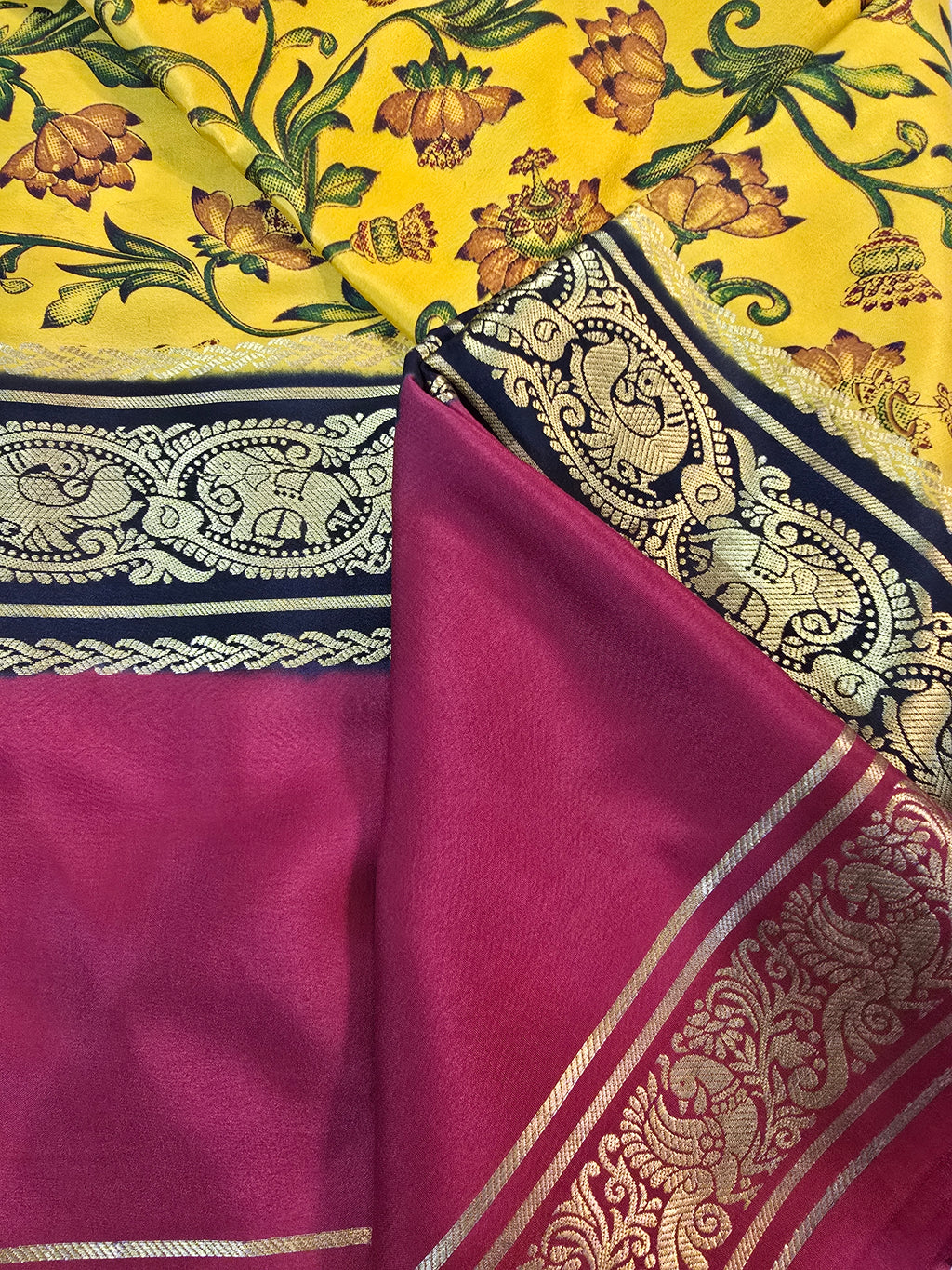 3D Digital Print Mysore Crepe Silk Saree - 124